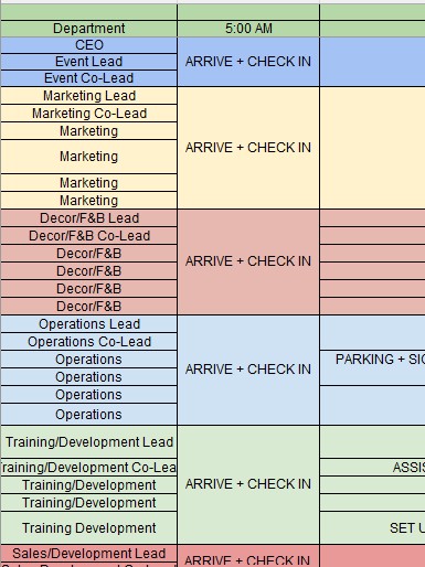 Production Schedule